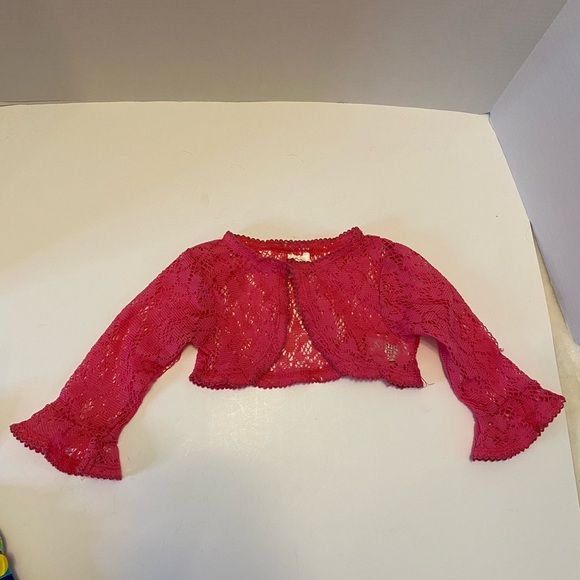 Toddler Girls 24 M Youngland multicolor flower dress, and pink shrug/sweater - Picture 11 of 13